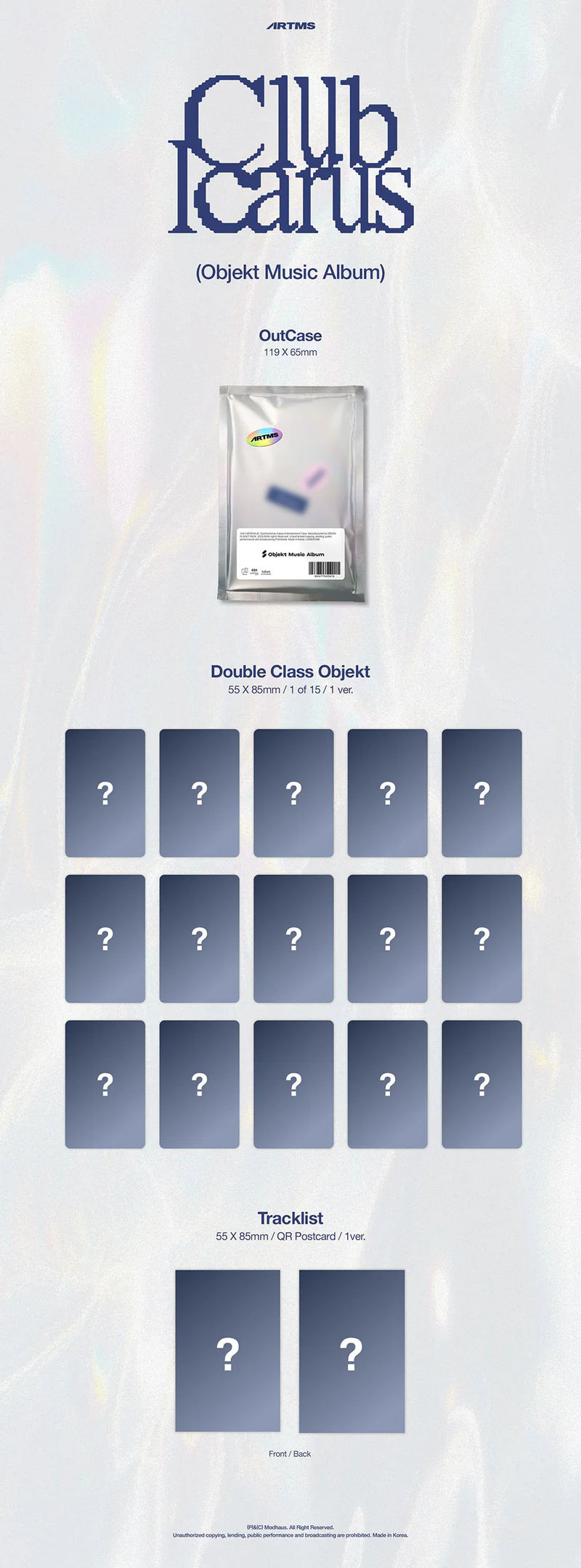 ARTMS 1st Mini Album Club Icarus (Objekt Music Album)