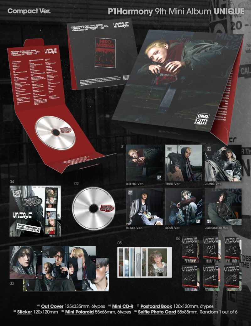 P1Harmony 9th Mini Album [UNIQUE] (Compact Ver.) + Applemusic POB
