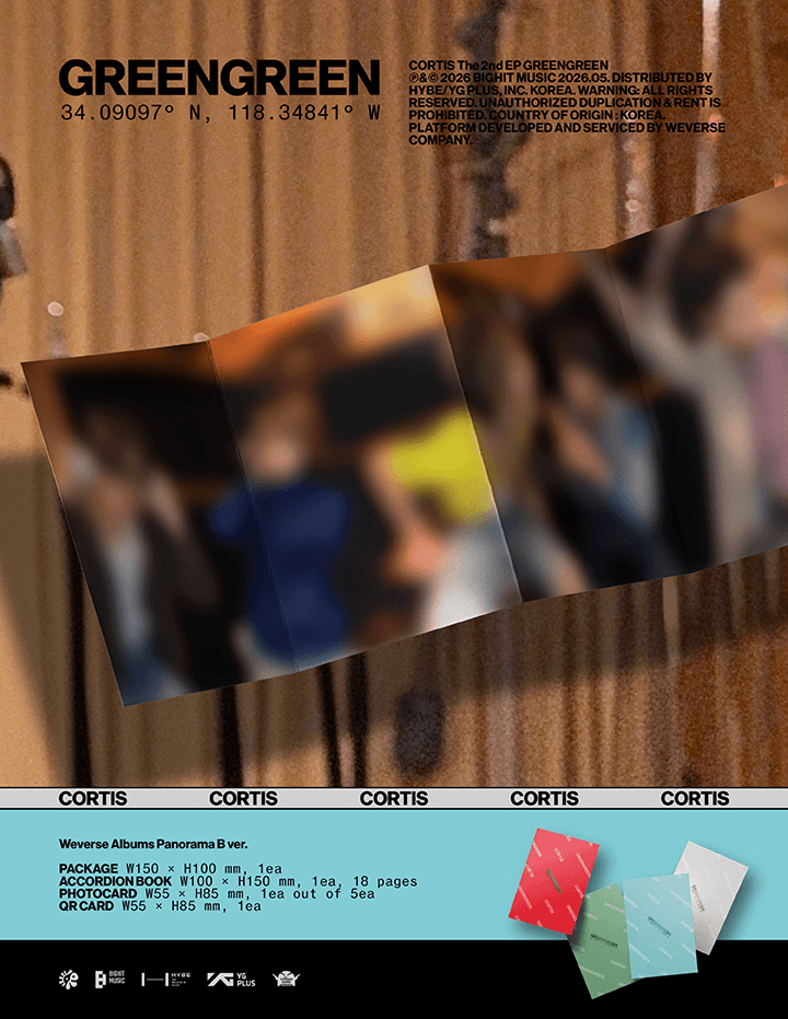 CORTIS (Weverse Gift) 2nd EP [GREENGREEN] (Weverse Albums Ver.) (Portrait A Ver. / Portrait B Ver. / Panorama A Ver. / Panorama B Ver.)