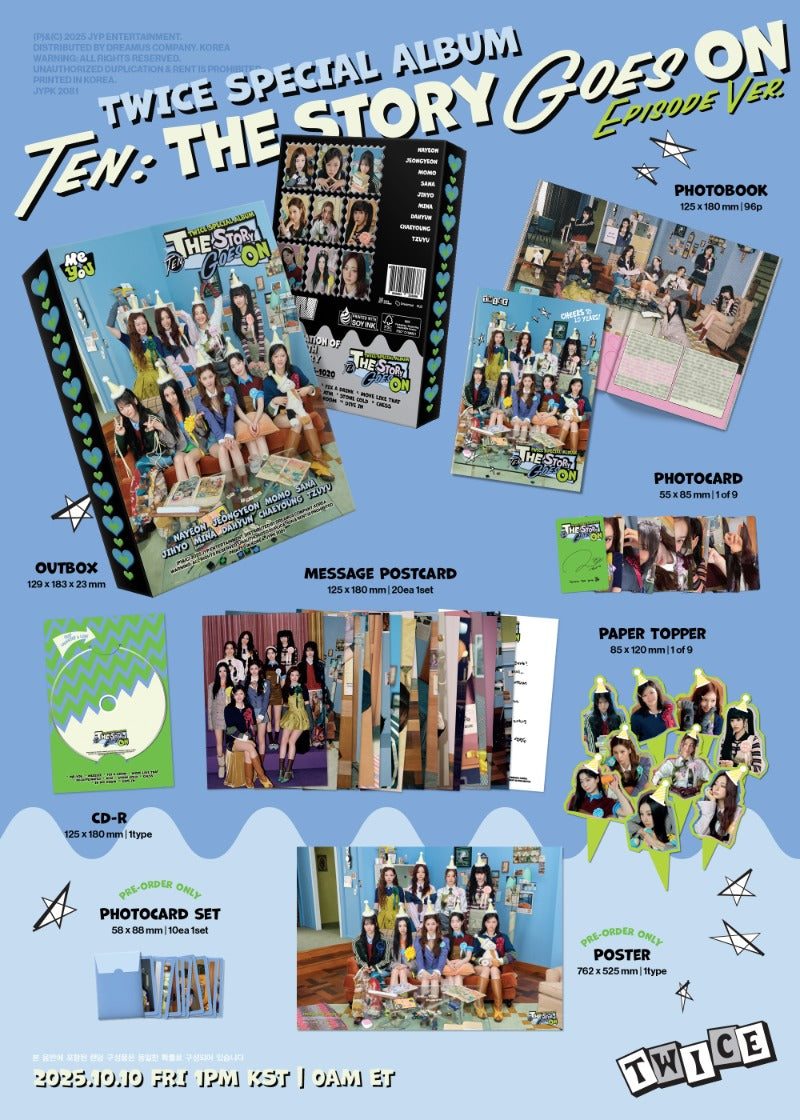 TWICE Special Album [TEN: The Story Goes On] (EPISODE Ver.)+ Pre Order Photocard set